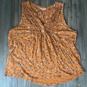 Lucky Brand Rust Floral Tank Top